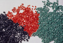 Photograph of colourful beads