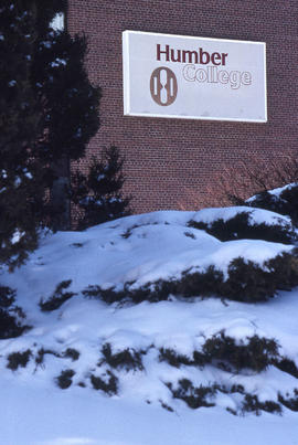 A photograph of Humber sign on Building J