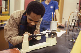 Photograph of an unknown student in the chemistry lab