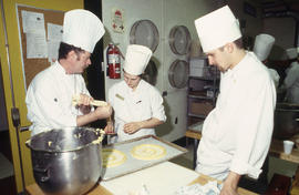 Photograph of faculty member Michael McFadden and students