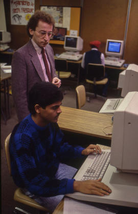 Photograph of an instructor and student in the International Centre