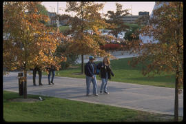Photograph of students on the walkway at North Campus