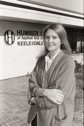 Photograph of a staff infront of Keelesdale campus