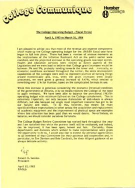 "College Communique, 1982" : [newsletter]