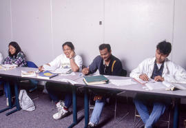 Photograph of students seated in class