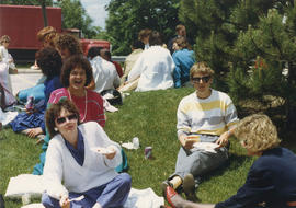 Photograph from the President's faculty and staff barbecue