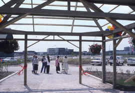 Photograph of the official opening of the demonstration gardens