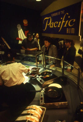 Photograph of the Pacific Rim food preparation station
