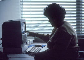 Photograph of Maria Gonsalves in silhouette