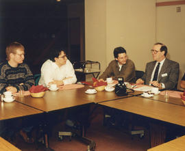Photograph of a meeting held by faculty and students in Seventh Semester