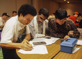 Photograph of students at a CASIO Math Contest