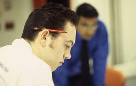 Photograph of students from the Graphic Arts program
