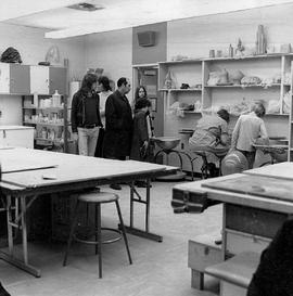 Photograph of a Small Group Touring the Ceramics and Pottery Studio