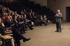 President John Davies speaks at the David Dodge Lecture : [photograph]