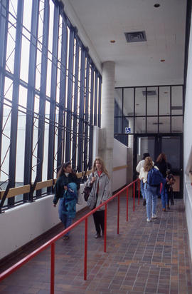 Photograph of students on the ramp walkway