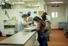 Photograph of Students at the Financial Services Counter