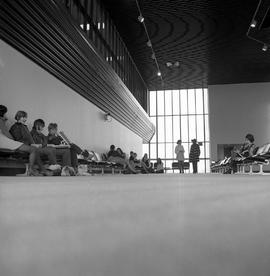 Photograph of the students sitting in the student lounge