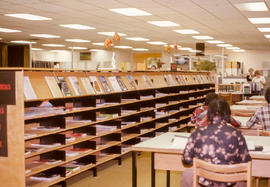 Photograph of Students Studying in LRC Next to the Periodical Stacks