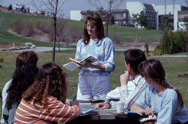 Photograph of students on the grounds of the Arboretum