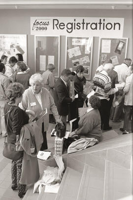Photograph of attendees at the 'Focus 2000' conference