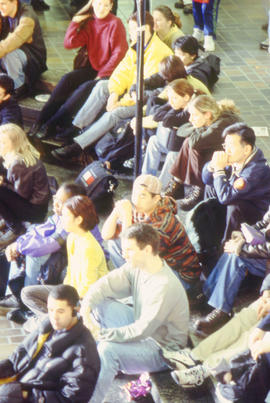 A photograph of students in the Concourse