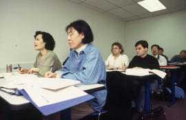A photograph of students in class