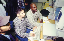Photograph of students in the Electronics program