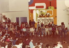 Photograph of hypnotized students