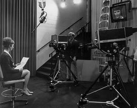 Photograph of Kelly Jenkins Filming Beverly Jemmett in the IMC Studio