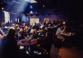 Photograph of students seated in CAPS lounge