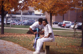 Photograph of students in the Arboretum