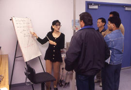 Photograph of an instructor leading a demonstration at the Canadian Plastics Training Centre