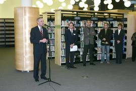 President Squee Gordon speaks at the opening of the Lakeshore Library : [photograph]