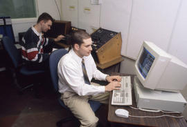 Photograph of Radio broadcasting students in the Humber Radio studio