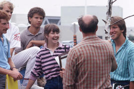 Photograph of instructor and landscape students