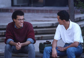 Photograph of two students in conversation