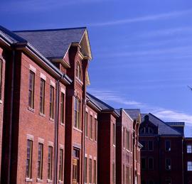 Photograph of the exterior of the cottages at Lakeshore campus