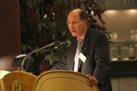 David Dodge speaks at his lecture series : [photograph]