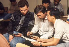 Photograph of students doing groupwork in class