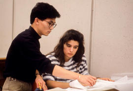 Photograph of Interior Design students working together