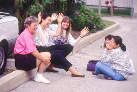 Photograph of students in the Arboretum