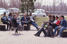 Photograph of an outdoor marketing class