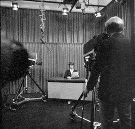 Photograph of Kelly Jenkins Filming Beverly Jemmett in the IMC Studio