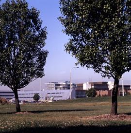 Photograph of North campus from the Demonstration Gardens