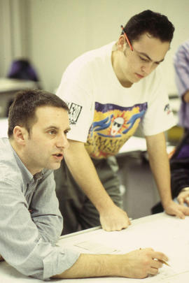 Photograph of  students in the Graphic Arts program