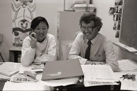 Photograph of instructor and student