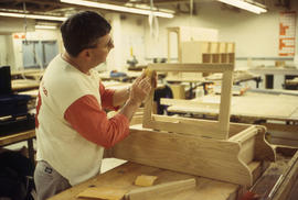 Photograph of a Cabinet Making student at work