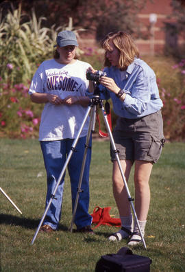 Photograph of photography students in the arboretum