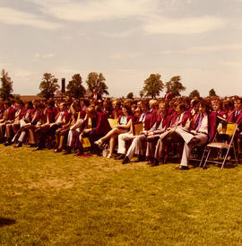 Photograph of the Humber graduates seated outside