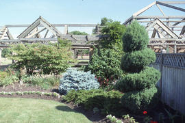 Photograph of the Arboretum landscaped garden and surrounding structures